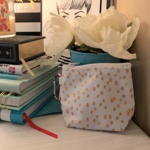 Mini Clip Pouch - Gold Metallic Dot